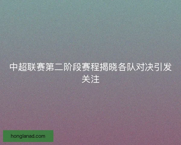 中超联赛第二阶段赛程揭晓各队对决引发关注 中超联赛第二阶段赛程揭晓各队对决引发关注